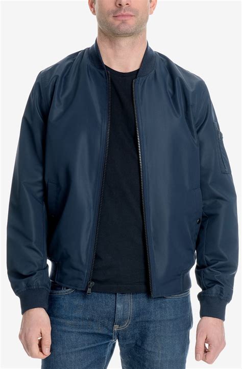 michael kors logo knit bomber jacket|Michael Kors men's leather jacket.